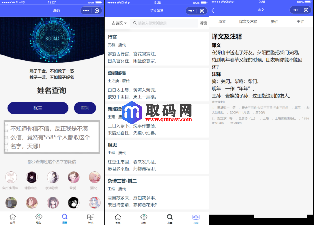 多功能起名查重工具微信小程序源码插图