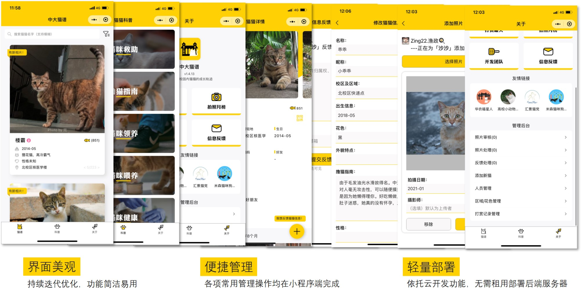 校园流浪猫信息记录和分享的小程序源码插图4